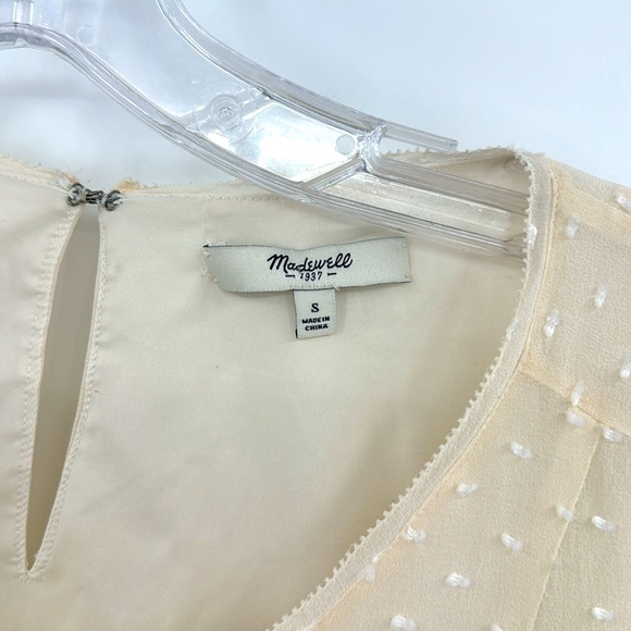 Madewell Ivory Etude Silk Swiss Dot Mini Dress Sm - Picture 5 of 7